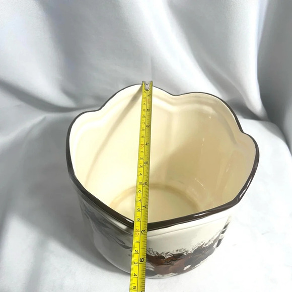 Vee Jackson California Pottery Planter Brown Floral Hand Painted Artist Signed - Picture 9 of 9